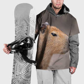 Накидка на куртку 3D с принтом Capybara profile в Курске, 100% полиэстер |  | 