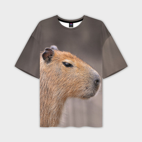 Мужская футболка oversize 3D с принтом Capybara profile в Курске,  |  | 