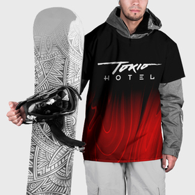 Накидка на куртку 3D с принтом Tokio Hotel red plasma в Тюмени, 100% полиэстер |  | Тематика изображения на принте: 
