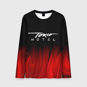 Мужской лонгслив 3D с принтом Tokio Hotel red plasma в Екатеринбурге, 100% полиэстер | длинные рукава, круглый вырез горловины, полуприлегающий силуэт | Тематика изображения на принте: 