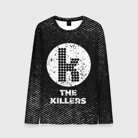 Мужской лонгслив 3D с принтом The Killers с потертостями на темном фоне в Петрозаводске, 100% полиэстер | длинные рукава, круглый вырез горловины, полуприлегающий силуэт | 