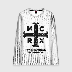 Мужской лонгслив 3D с принтом My Chemical Romance с потертостями на светлом фоне в Санкт-Петербурге, 100% полиэстер | длинные рукава, круглый вырез горловины, полуприлегающий силуэт | Тематика изображения на принте: 