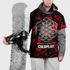 Накидка на куртку 3D с принтом Coldplay rock glitch , 100% полиэстер |  | 