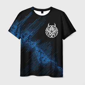Мужская футболка 3D с принтом Disturbed звуковая волна в Санкт-Петербурге, 100% полиэфир | прямой крой, круглый вырез горловины, длина до линии бедер | 