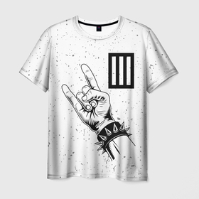 Мужская футболка 3D с принтом Paramore и рок символ в Кировске, 100% полиэфир | прямой крой, круглый вырез горловины, длина до линии бедер | 