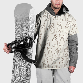 Накидка на куртку 3D с принтом хвостики зайчиков   паттерн на молочном в Тюмени, 100% полиэстер |  | 