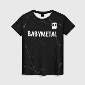 Женская футболка 3D с принтом Babymetal glitch на темном фоне: символ сверху , 100% полиэфир ( синтетическое хлопкоподобное полотно) | прямой крой, круглый вырез горловины, длина до линии бедер | 