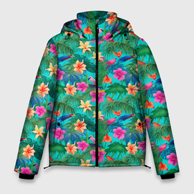 Мужская зимняя куртка 3D с принтом Разные цветочки на зеленом фоне , верх — 100% полиэстер; подкладка — 100% полиэстер; утеплитель — 100% полиэстер | длина ниже бедра, свободный силуэт Оверсайз. Есть воротник-стойка, отстегивающийся капюшон и ветрозащитная планка. 

Боковые карманы с листочкой на кнопках и внутренний карман на молнии. | Тематика изображения на принте: 