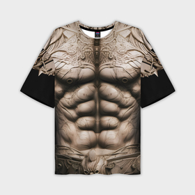 Мужская футболка oversize 3D с принтом Воин будущего ,  |  | 