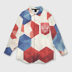Мужская рубашка oversize 3D с принтом Большие плиты герб России в Петрозаводске,  |  | 