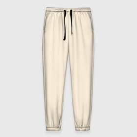 Мужские брюки 3D с принтом Однотонный бежевый без рисунка в Екатеринбурге, 100% полиэстер | манжеты по низу, эластичный пояс регулируется шнурком, по бокам два кармана без застежек, внутренняя часть кармана из мелкой сетки | 