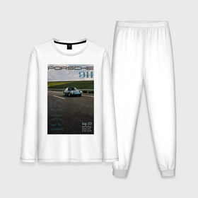 Мужская пижама с лонгсливом хлопок с принтом Обложка журнала Porsche 911 в Курске,  |  | 