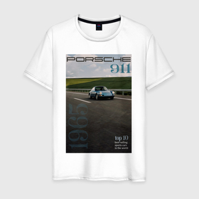 Мужская футболка хлопок с принтом Обложка журнала Porsche 911 в Петрозаводске, 100% хлопок | прямой крой, круглый вырез горловины, длина до линии бедер, слегка спущенное плечо. | Тематика изображения на принте: 
