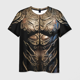 Мужская футболка 3D с принтом Воин   доспехи будущего в Кировске, 100% полиэфир | прямой крой, круглый вырез горловины, длина до линии бедер | 