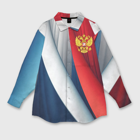 Мужская рубашка oversize 3D с принтом Герб России  абстракция в Тюмени,  |  | 