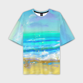 Мужская футболка oversize 3D с принтом Море и пляж в Екатеринбурге,  |  | 