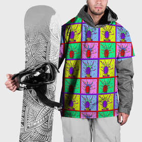 Накидка на куртку 3D с принтом Кактусы психодел в Тюмени, 100% полиэстер |  | 