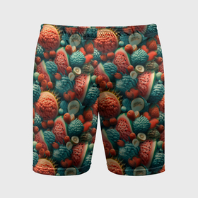 Мужские шорты спортивные с принтом Тропические фрукты паттерн в Санкт-Петербурге,  |  | 