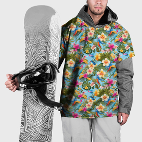 Накидка на куртку 3D с принтом Разноцветные  цветочки  гавайские в Тюмени, 100% полиэстер |  | 