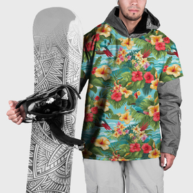Накидка на куртку 3D с принтом Летние гавайские цветочки в Петрозаводске, 100% полиэстер |  | 