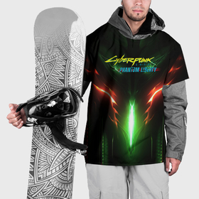 Накидка на куртку 3D с принтом Киберпанк 2077 призрачная свобода зеленое свечение в Курске, 100% полиэстер |  | 