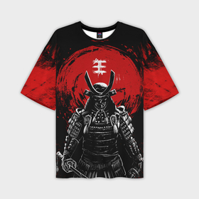 Мужская футболка oversize 3D с принтом Bloody Samurai в Новосибирске,  |  | 