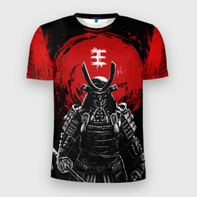 Мужская футболка 3D Slim с принтом Bloody Samurai в Екатеринбурге, 100% полиэстер с улучшенными характеристиками | приталенный силуэт, круглая горловина, широкие плечи, сужается к линии бедра | 