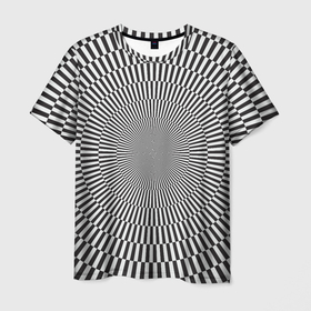 Мужская футболка 3D с принтом Психоделические линии в Петрозаводске, 100% полиэфир | прямой крой, круглый вырез горловины, длина до линии бедер | 