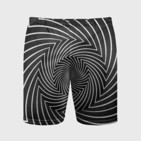 Мужские шорты спортивные с принтом Оптическая иллюзия изогнутые линии в Курске,  |  | 