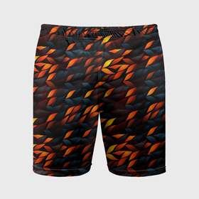 Мужские шорты спортивные с принтом Black orange texture в Петрозаводске,  |  | 
