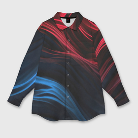 Мужская рубашка oversize 3D с принтом Blue  red black в Новосибирске,  |  | 