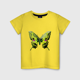 Детская футболка хлопок с принтом Бабочка семейства парусников в Екатеринбурге, 100% хлопок | круглый вырез горловины, полуприлегающий силуэт, длина до линии бедер | 