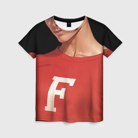Женская футболка 3D с принтом Девушка спортсменка в Екатеринбурге, 100% полиэфир ( синтетическое хлопкоподобное полотно) | прямой крой, круглый вырез горловины, длина до линии бедер | 