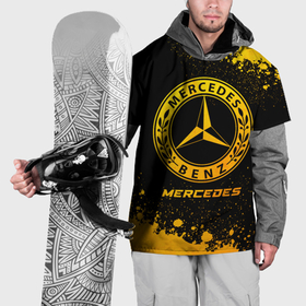 Накидка на куртку 3D с принтом Mercedes   gold gradient в Тюмени, 100% полиэстер |  | Тематика изображения на принте: 