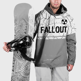 Накидка на куртку 3D с принтом Fallout glitch на светлом фоне: символ сверху в Курске, 100% полиэстер |  | 