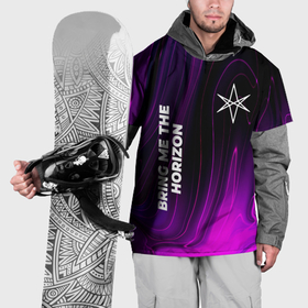 Накидка на куртку 3D с принтом Bring Me the Horizon violet plasma , 100% полиэстер |  | 