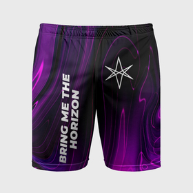 Мужские шорты спортивные с принтом Bring Me the Horizon violet plasma в Кировске,  |  | 