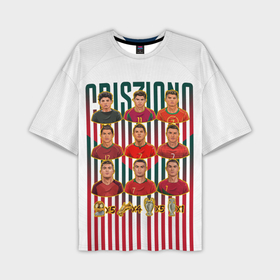 Мужская футболка oversize 3D с принтом Эволюция Криштиану Роналду сборная Португалии 7 в Петрозаводске,  |  | Тематика изображения на принте: 
