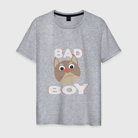 Мужская футболка хлопок с принтом Bad boy надпись плохой мальчик в Кировске, 100% хлопок | прямой крой, круглый вырез горловины, длина до линии бедер, слегка спущенное плечо. | 