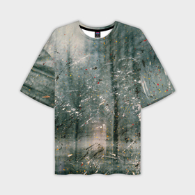 Мужская футболка oversize 3D с принтом Тени деревьев и краски в Курске,  |  | Тематика изображения на принте: 