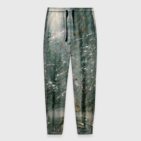 Мужские брюки 3D с принтом Тени деревьев и краски в Курске, 100% полиэстер | манжеты по низу, эластичный пояс регулируется шнурком, по бокам два кармана без застежек, внутренняя часть кармана из мелкой сетки | 