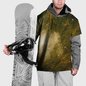 Накидка на куртку 3D с принтом Золотистый туман и краски в Курске, 100% полиэстер |  | 
