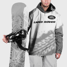 Накидка на куртку 3D с принтом Land Rover speed на светлом фоне со следами шин: символ сверху в Петрозаводске, 100% полиэстер |  | 