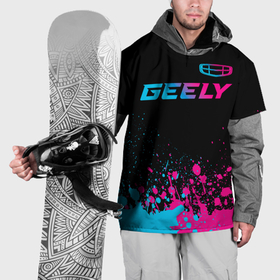 Накидка на куртку 3D с принтом Geely   neon gradient: символ сверху в Белгороде, 100% полиэстер |  | Тематика изображения на принте: 