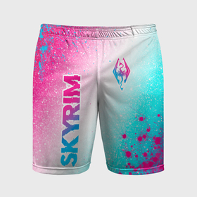 Мужские шорты спортивные с принтом Skyrim neon gradient style: надпись, символ в Курске,  |  | 