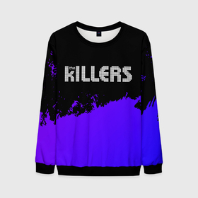 Мужской свитшот 3D с принтом The Killers purple grunge в Екатеринбурге, 100% полиэстер с мягким внутренним слоем | круглый вырез горловины, мягкая резинка на манжетах и поясе, свободная посадка по фигуре | Тематика изображения на принте: 