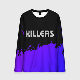 Мужской лонгслив 3D с принтом The Killers purple grunge в Екатеринбурге, 100% полиэстер | длинные рукава, круглый вырез горловины, полуприлегающий силуэт | Тематика изображения на принте: 