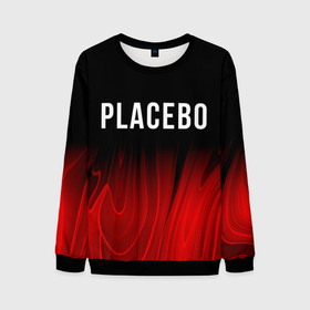Мужской свитшот 3D с принтом Placebo red plasma в Екатеринбурге, 100% полиэстер с мягким внутренним слоем | круглый вырез горловины, мягкая резинка на манжетах и поясе, свободная посадка по фигуре | 