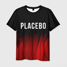 Мужская футболка 3D с принтом Placebo red plasma в Екатеринбурге, 100% полиэфир | прямой крой, круглый вырез горловины, длина до линии бедер | 