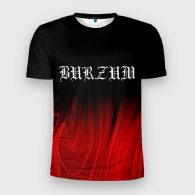 Мужская футболка 3D Slim с принтом Burzum red plasma в Новосибирске, 100% полиэстер с улучшенными характеристиками | приталенный силуэт, круглая горловина, широкие плечи, сужается к линии бедра | 